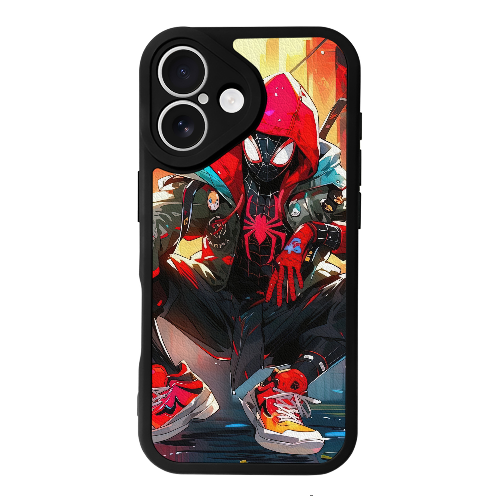 （画像用） Spider Man スパイダーマン 【iPhone 16シリーズ対応】シリコンスマホケース（レザー調） 材質：シリコン